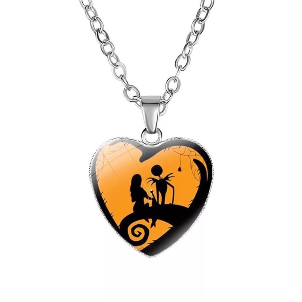 COPY - Nightmare Before Christmas Necklace Jack and Sally Meant to be.